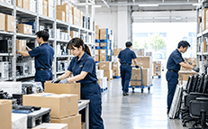 会社・倉庫の在庫品や棚・備品の整理を行うサービスのイメージ